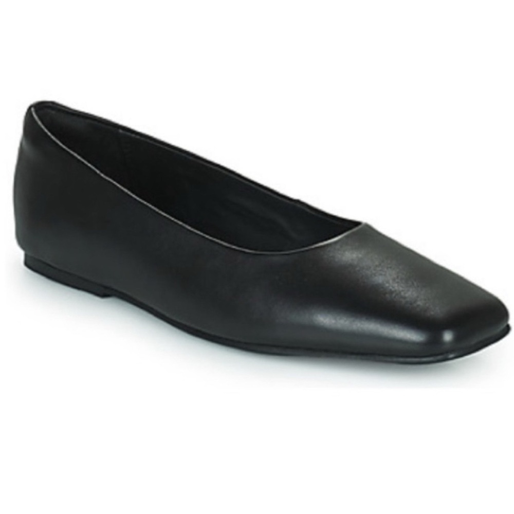 New Clark’s Pure Ballet 2 in Black Leather Square Toe Flats Size 7.5